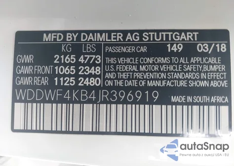 2018 Mercedes-Benz C 300 4Matic из США, поврежденный, VIN WDDWF4KB4JR396919